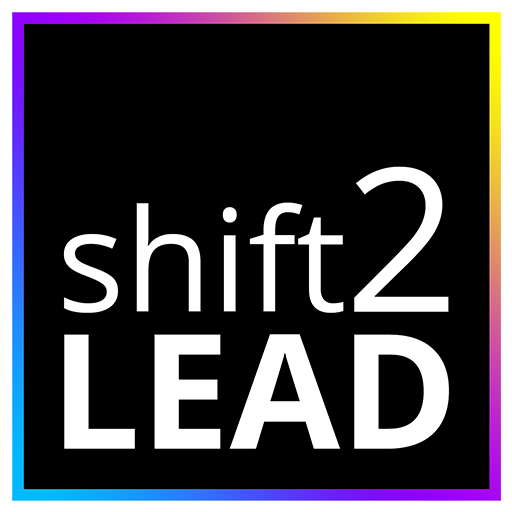 shift2LEAD Logo White on Black Color Frame